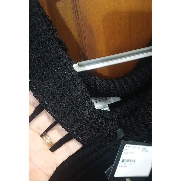 NWT St. John Evening Crocheted Capelet Sz PS Black Beaded $345 Shawl - Picture 4 of 8